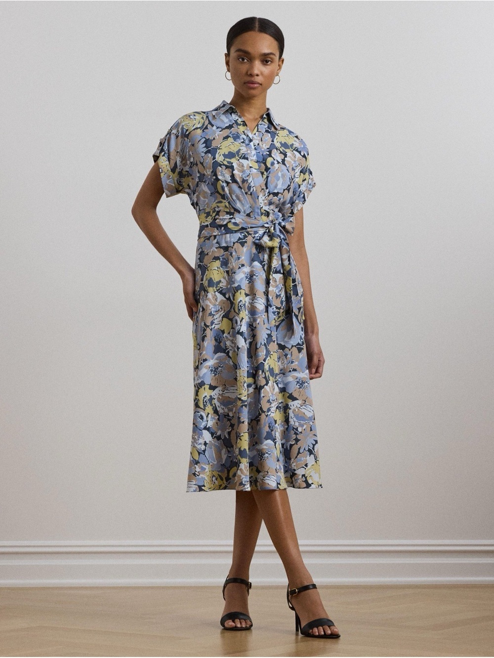 Lauren Ralph Lauren Floral Crepe Dress No Belt Size 6